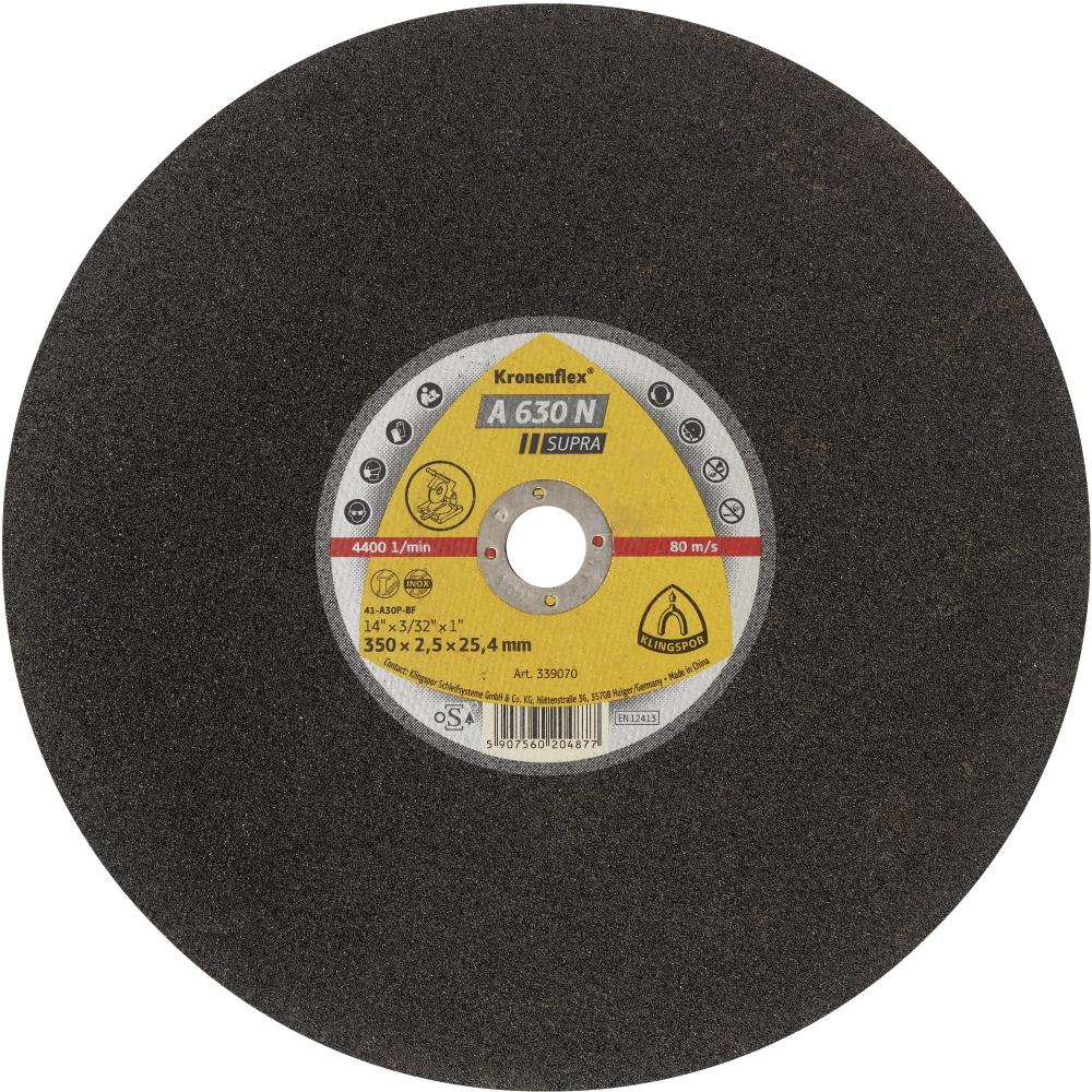 A 630 N large cutting-off wheels, 16 x 1/8 x 1 Inch flat