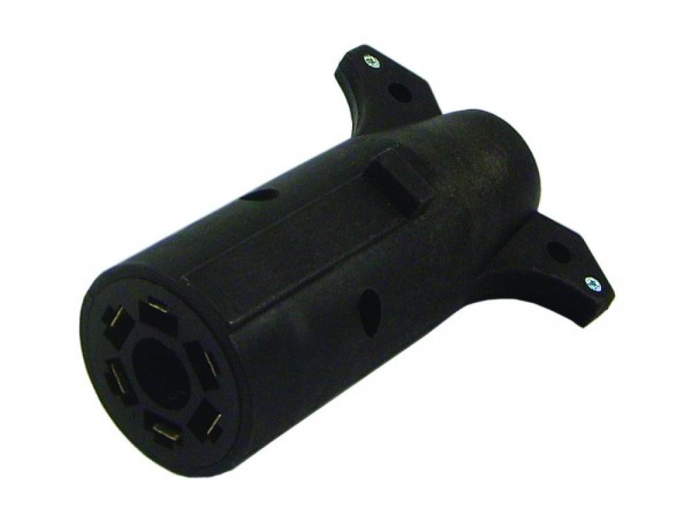 Trailer Adapter, 7-Way Blade to 6 Way Round