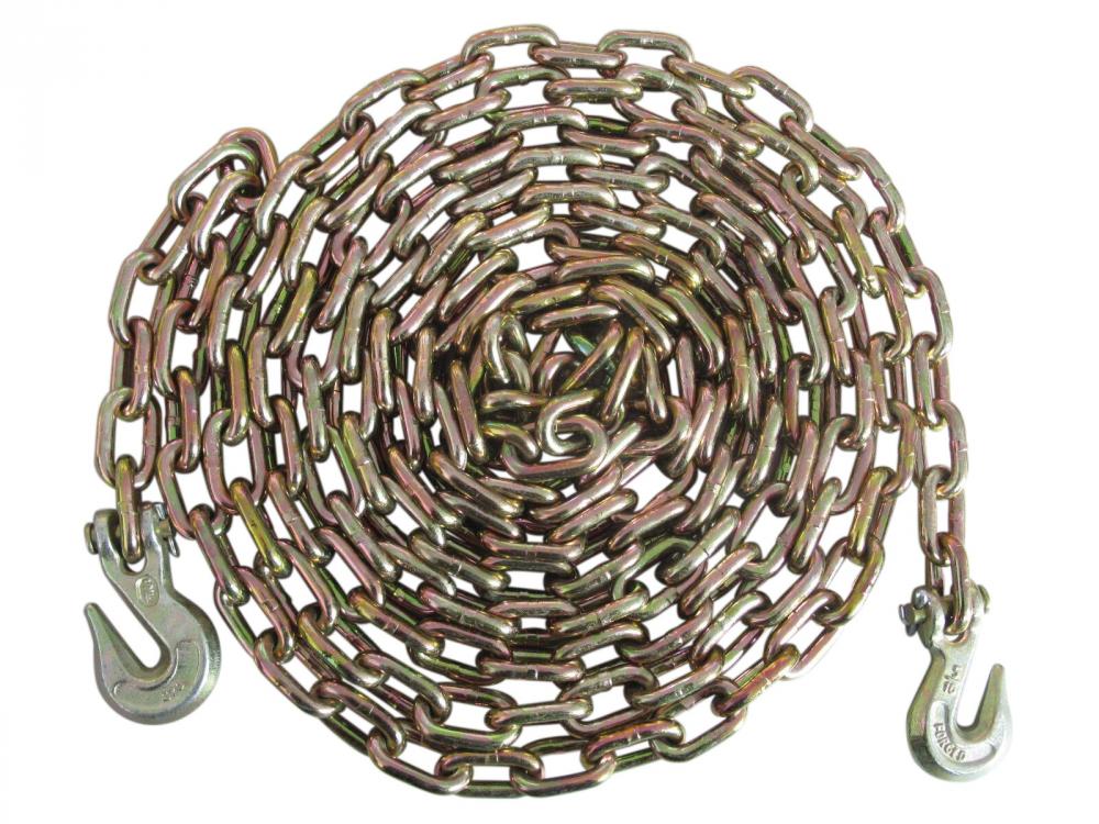 5/16&#34;x16&#39; Gr70 Transport Chain WLL 4700Lbs w/Clevis Grab Hks