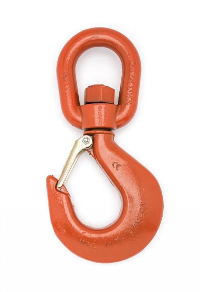 ALLOY SWIVEL HOIST HOOK,W/LATCH,PL,#2,1T