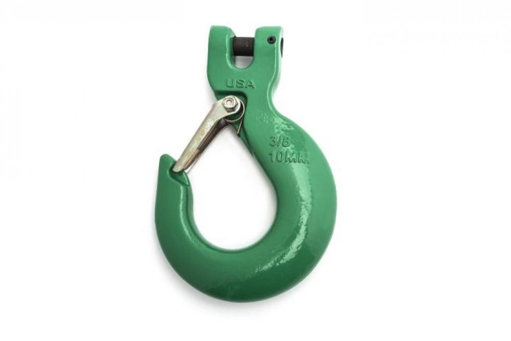 SLING HOOK,CLEVIS STYLE,PL,3/8&#34; W/LATCH