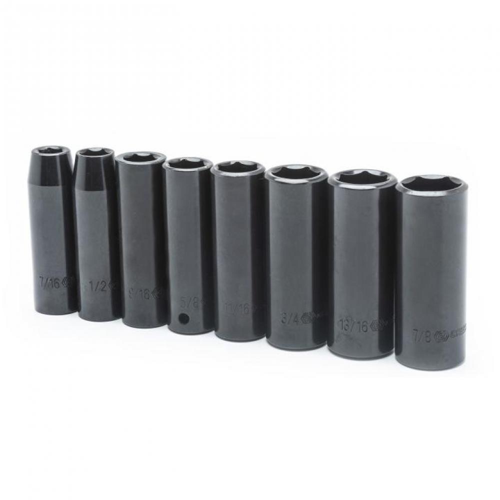8 PC,1/2&#34; DRIVE IMP SOCKET SET,DEEP,SAE