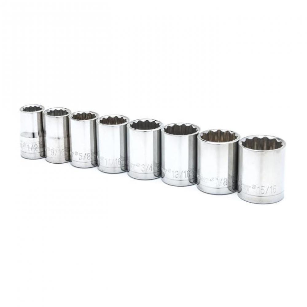 SOCKET SET,8PC,1/2&#34; DRIVE,SAE