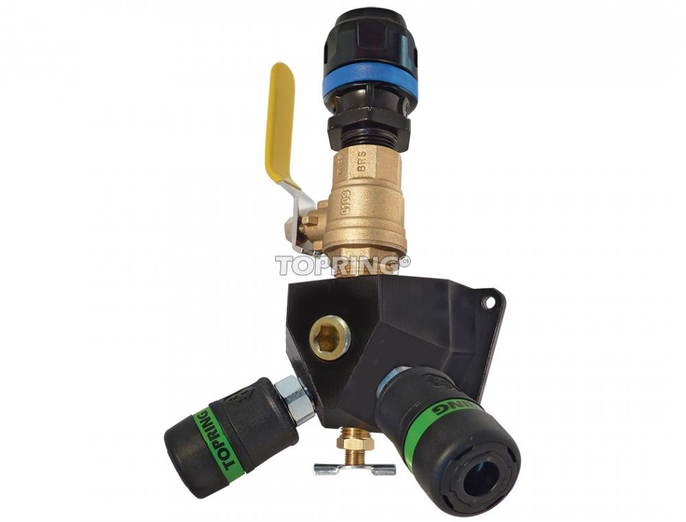 Aluminum Wall Manifold With 2 Ultraflo Quick Couplers for 16 mm S08