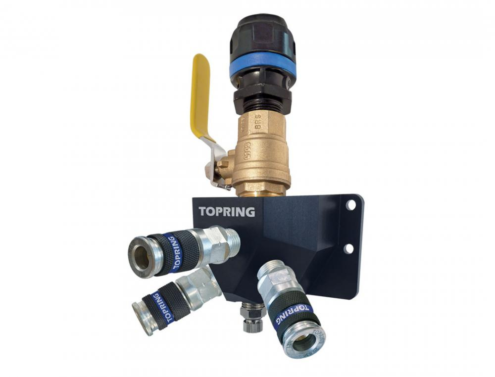 Aluminum Wall Manifold With 3 1/4 Industrial Quick Couplers for 20 mm S08
