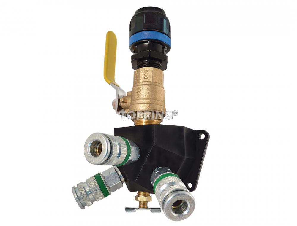 Aluminum Wall Manifold With 3 Ultraflo Quick Couplers for 16 mm S08