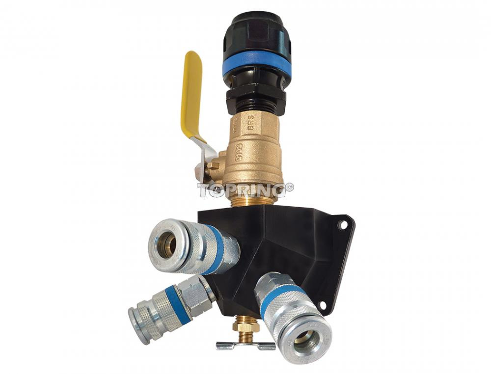 Aluminum Wall Manifold With 3 1/4 Industrial Quick Couplers for 16 mm S08