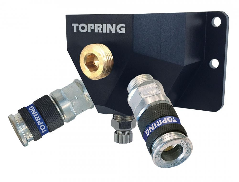 Aluminum Wall Manifold 1/2 (F) NPT With 2 1/4 Industrial Quick Couplers