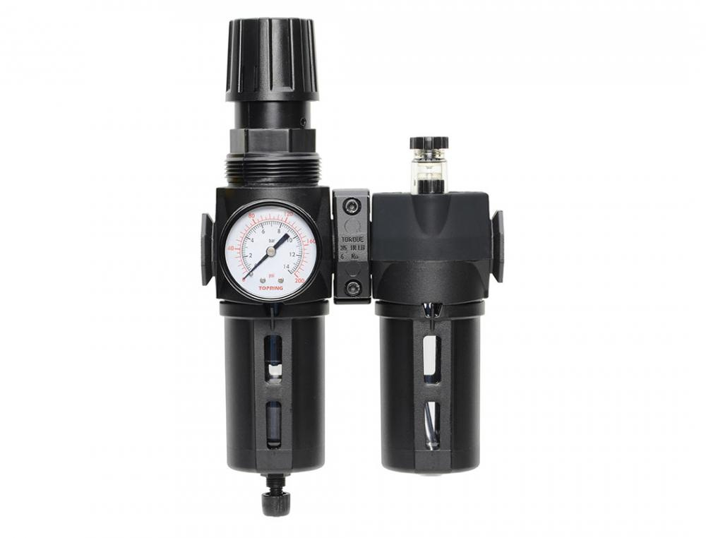 5 Micron Filter Regulator 30 to 125 PSI and Lubricator 1/4 (F) NPT S50