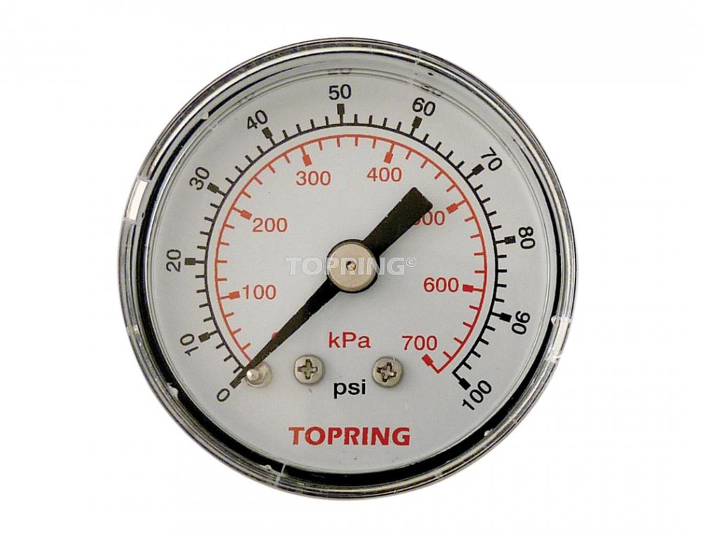 2 In. Steel Dry Vacuum Gauge 0 to 100 PSI