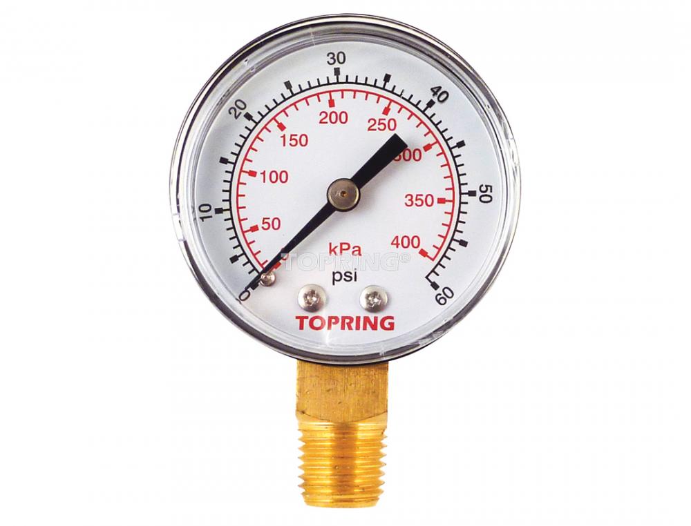 4 In. Steel Dry Vacuum Gauge 0 to 60 PSI