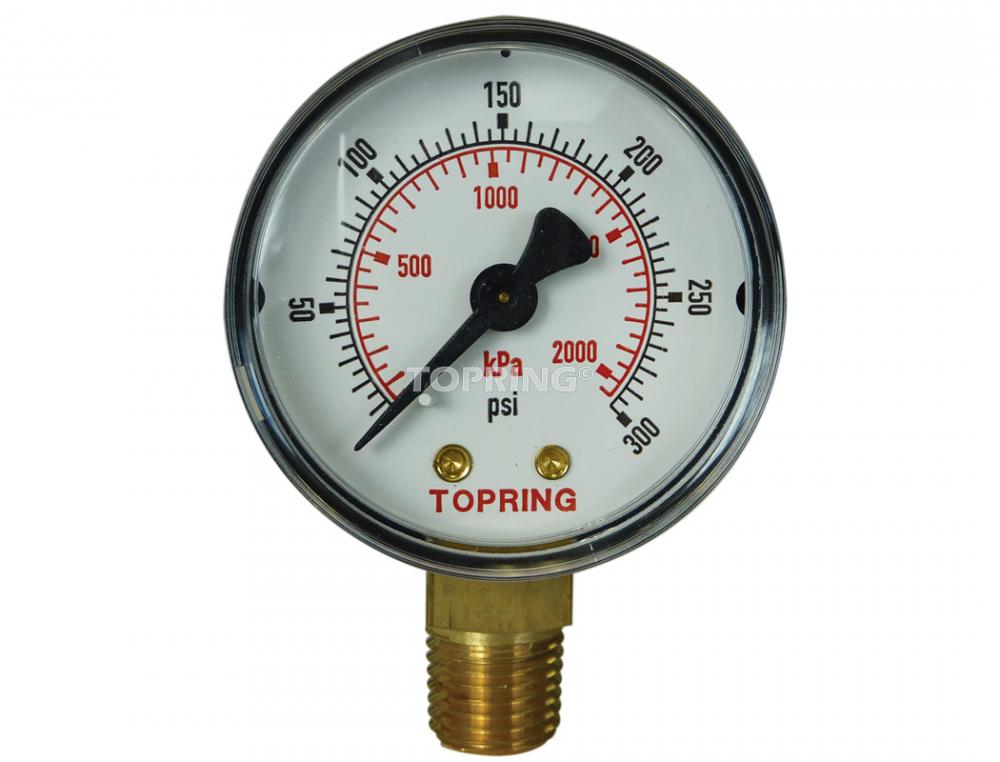 4 In. Steel Dry Vacuum Gauge 0 to 300 PSI