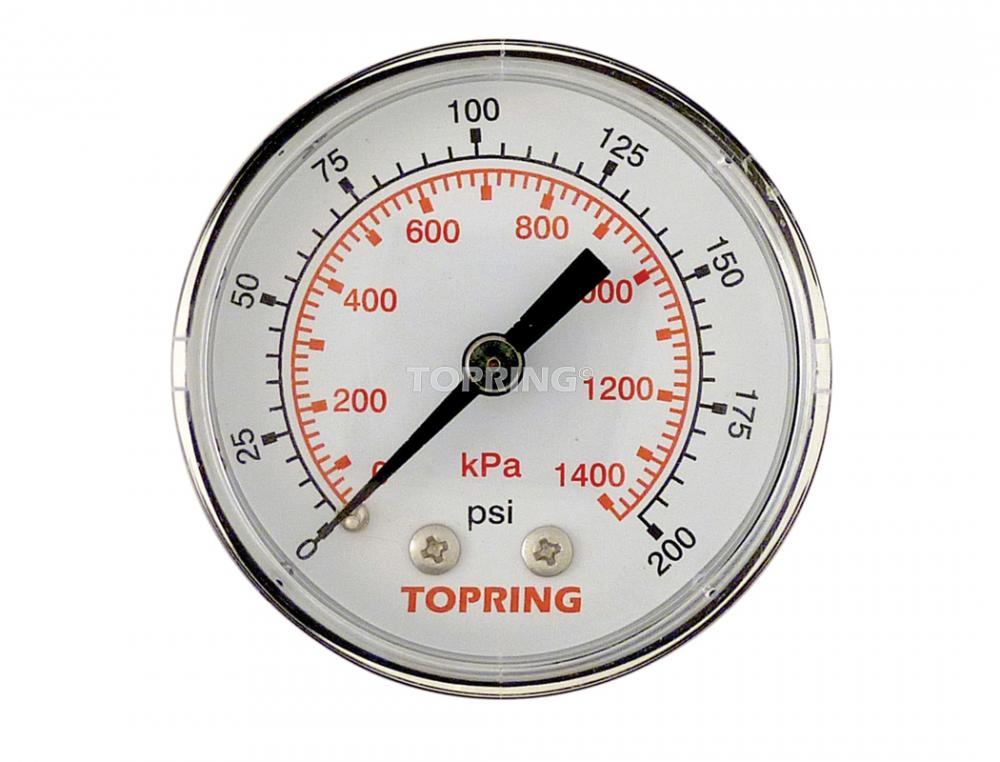 2-1/2 In. Steel Dry Gauge 0 to 200 PSI