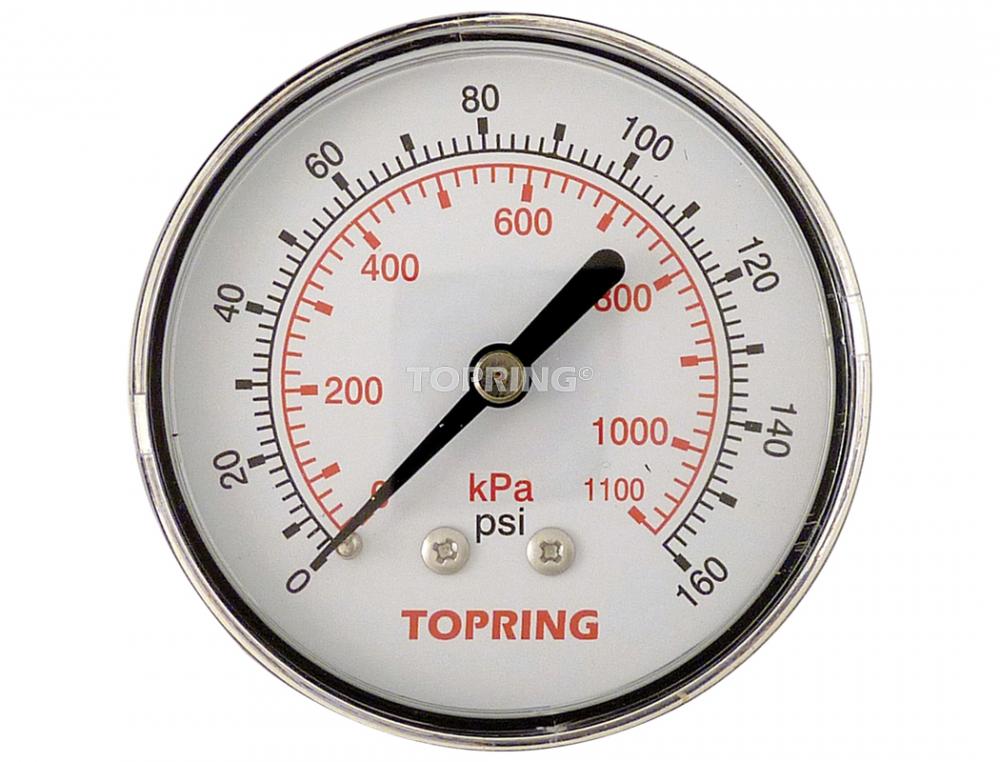 2 1/2 In. Steel Dry Vacuum Gauge 0 to 160 PSI