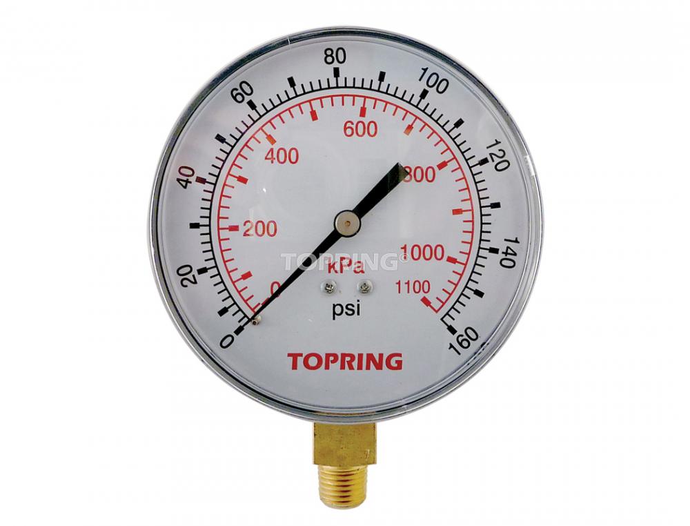 4 In. Steel Dry Vacuum Gauge 0 to 160 PSI