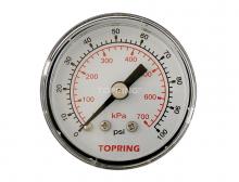 Topring 55.410 - 2 In. Steel Dry Vacuum Gauge 0 to 100 PSI