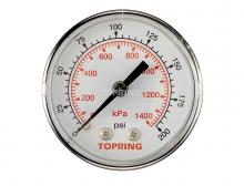 Topring 55.450 - 2 1/2 In. Steel Dry Vacuum Gauge 0 to 200 PSI