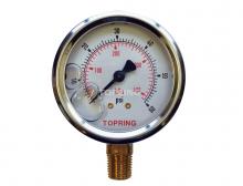 Topring 55.618 - 2 1/2 In. Stainless Steel Liquid Filled Pressure Gauge With Glycerin 0 to 60 PSI
