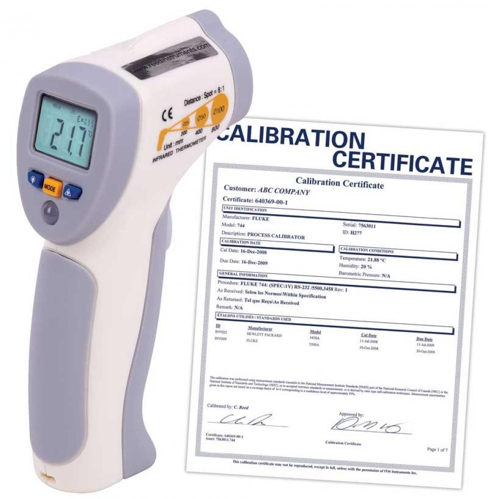REED FS-200 Food Service Infrared Thermometer, 8:1, 392F (200C), includes NIST Traceable Certif