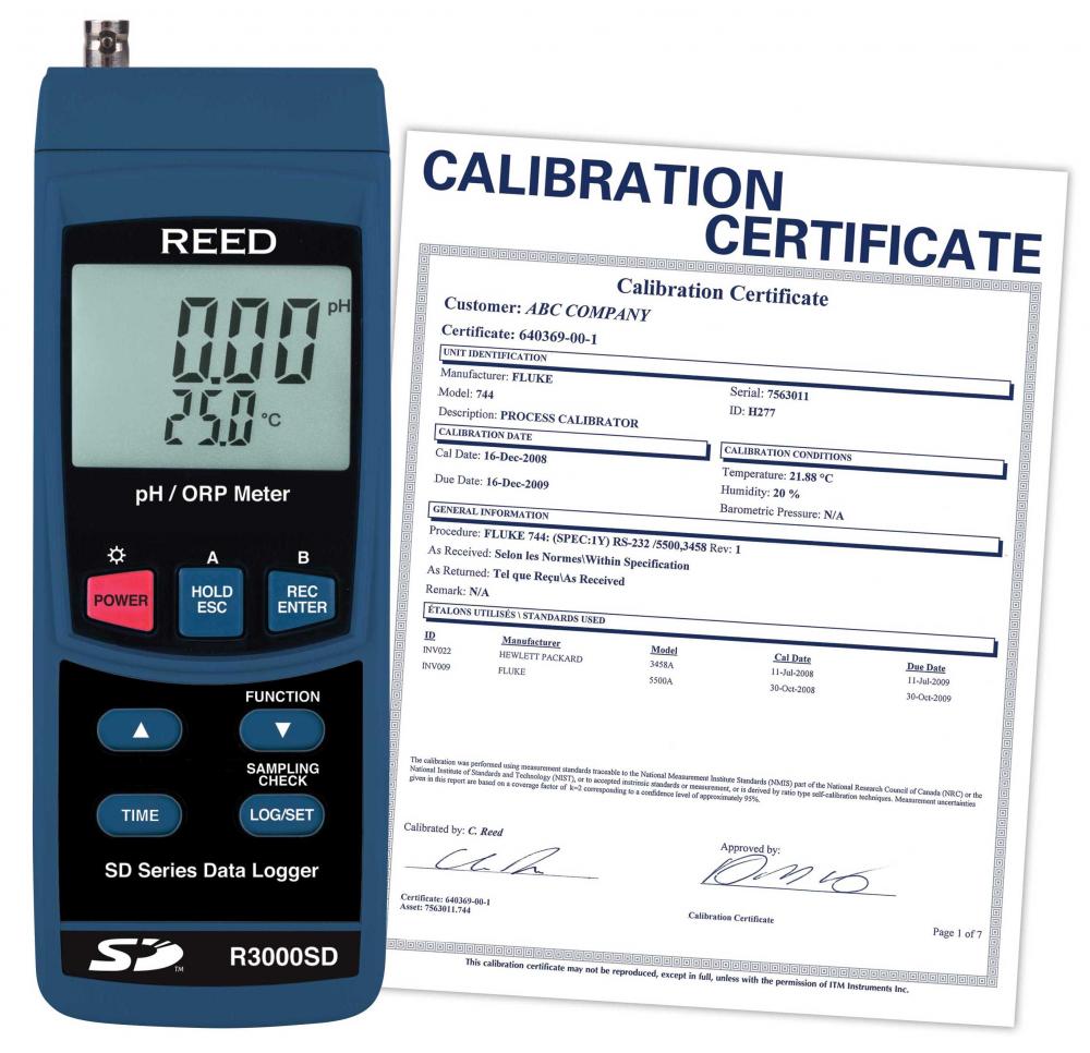 REED R3000SD-NIST  Data Logging pH/ORP Meter