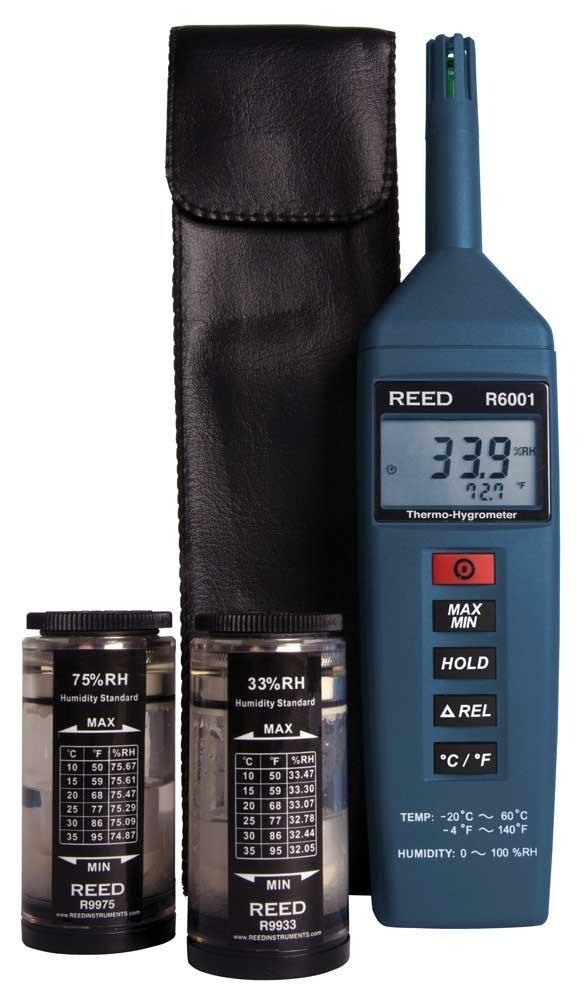 REED R6001-KIT Thermo-Hygrometer with Humidity Calibration Standards