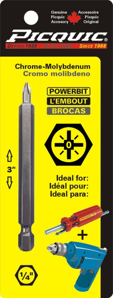 3 inch PozidrivÂ® # 0 Powerbit Carded