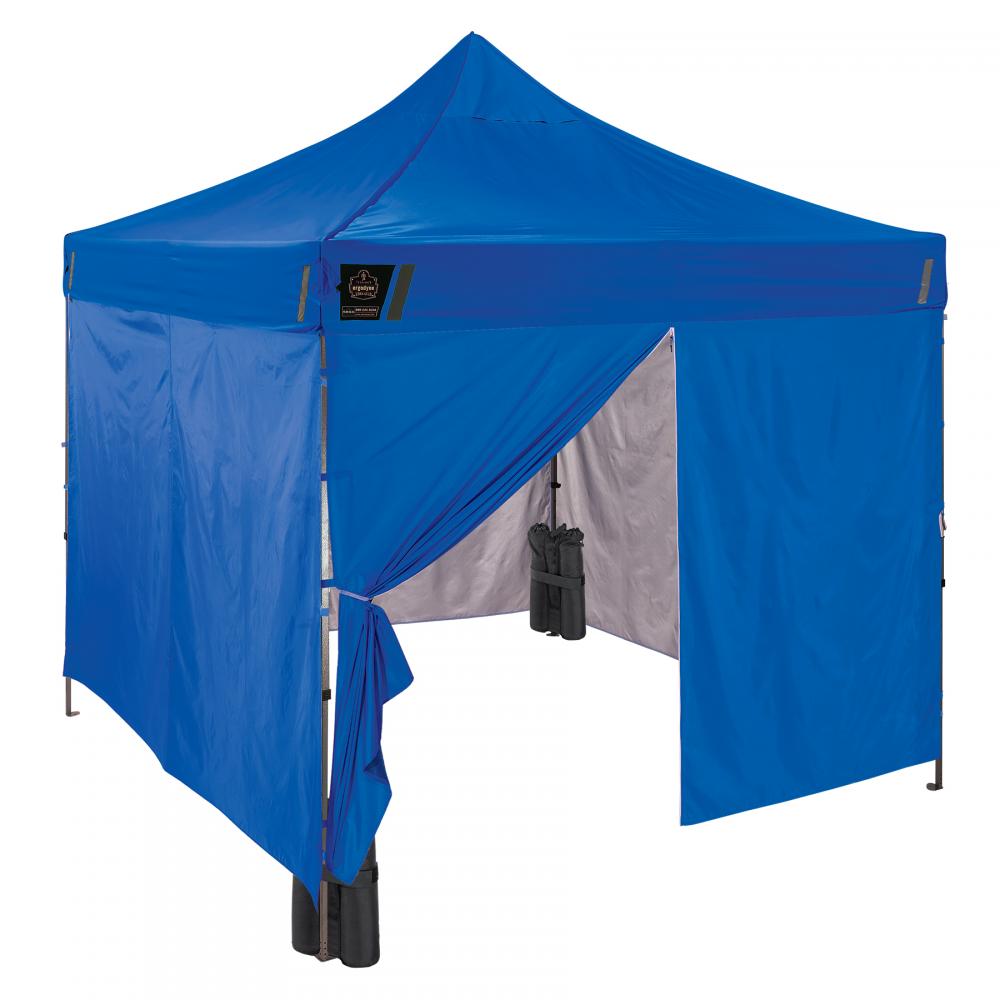 6053 Single Blue Enclosed Pop-Up Tent Kit - 10ft x 10ft