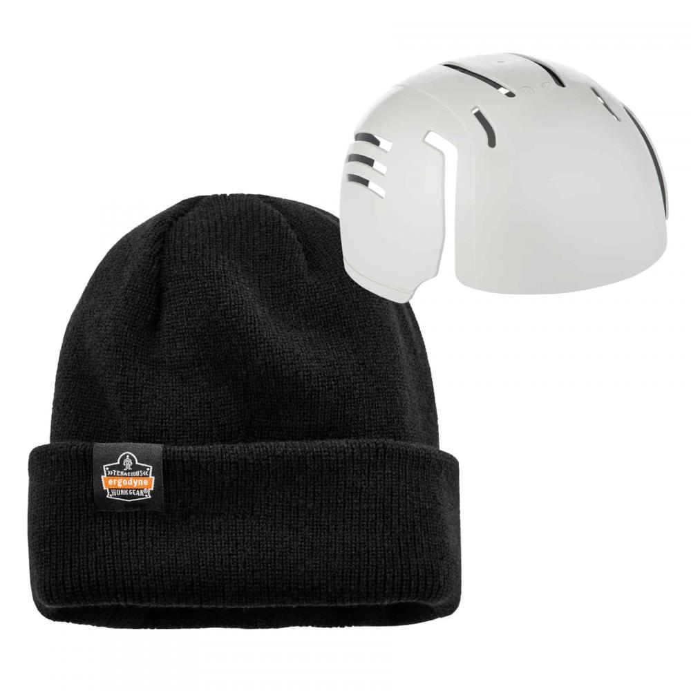 6811ZI Black Rib Knit Hat Bump Cap Insert