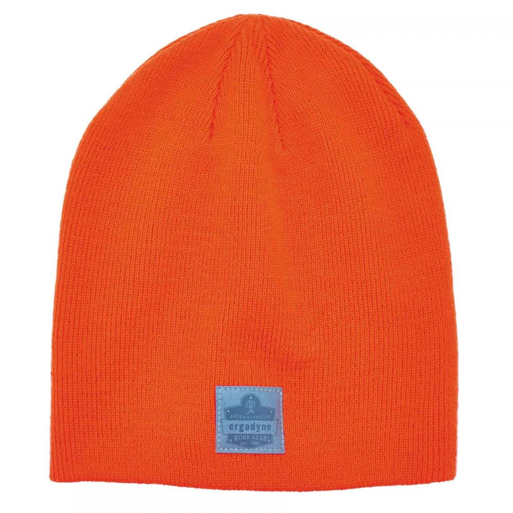 6812 Orange Rib Knit Winter Hat