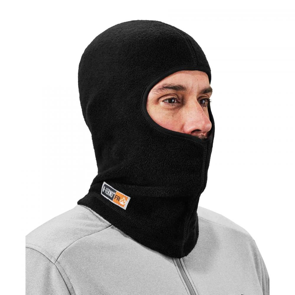 6828 Black Balaclava Face Mask - Modacrylic Blend FR Fleece