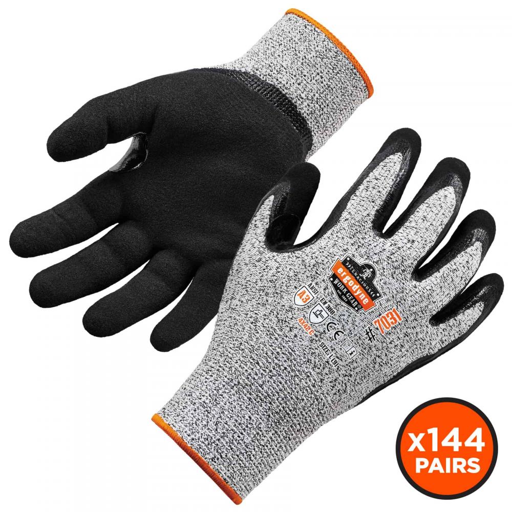7031 144-pair 2XL Gray ANSI A3 Nitrile-Coated CR Gloves