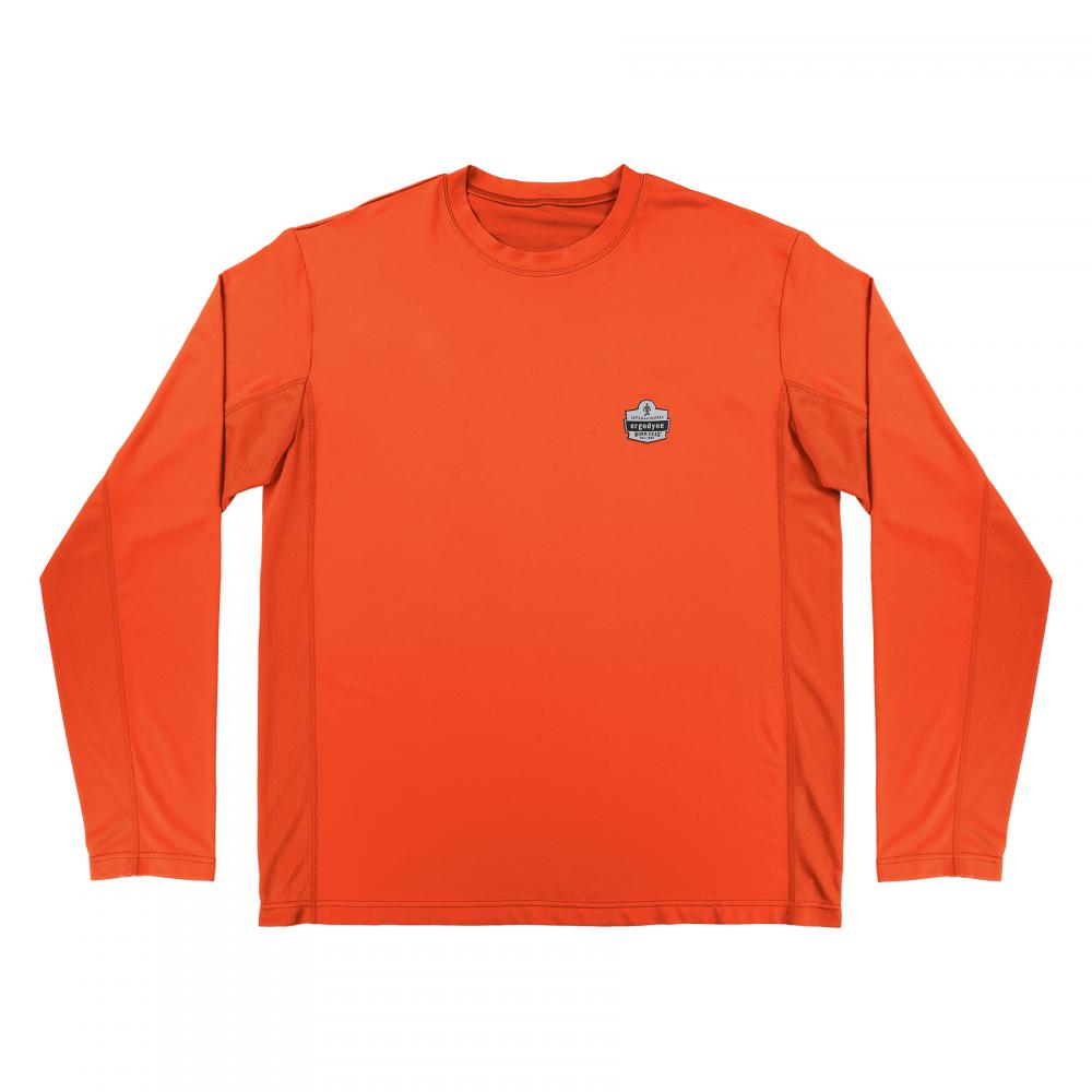 6689 3XL Orange Cooling Long Sleeve Sun Shirt with UV Protection