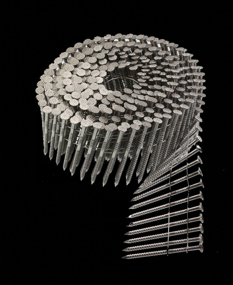 15° Wire Coil, Full Round Head, Ring-Shank Siding Nail — 1-3/4 in. Type 304 (1200-Qty)