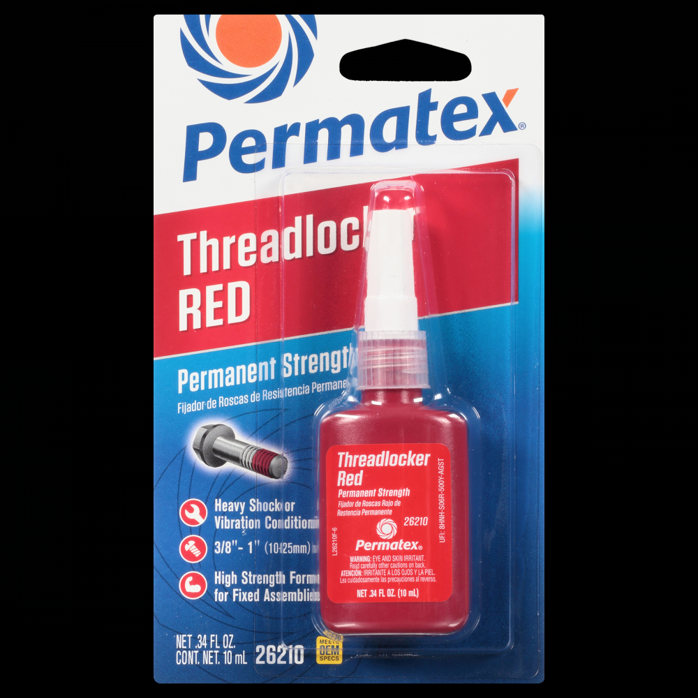 Permatex® Red High Strength 262 Threadlocker, 10mL Bottle