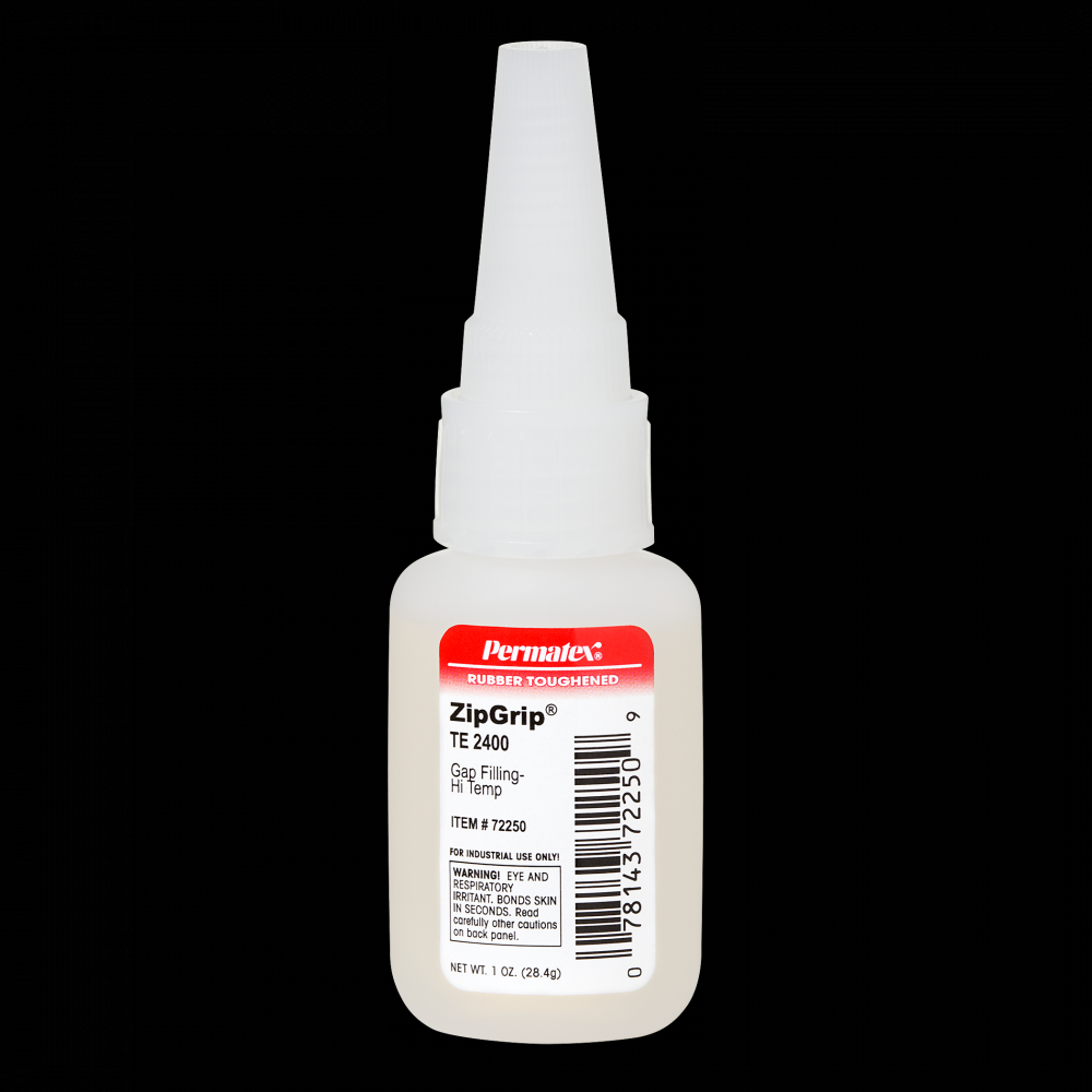 Permatex® Zip Grip® Instant Adhesive, Toughened, TE 2400, 28.4g Bottle