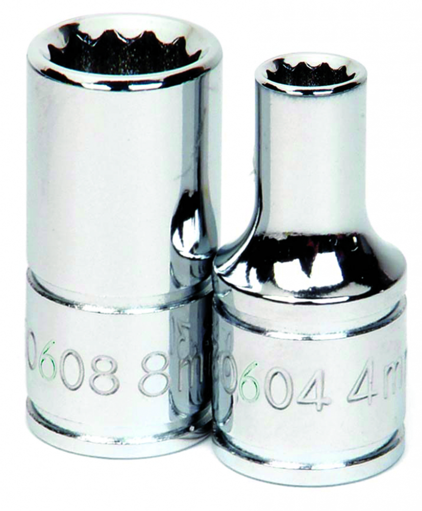 1/4&#34; Drive 12-Point Metric 12 mm Shallow Socket