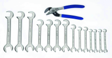 Williams JHWMWS-1115 - 10 pc SAE Miniature 15  x 80  Double Head Open End Wrench Set