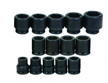 Williams JHWWS-6-14HA - 14 pc 3/4" Drive 6-Point SAE Shallow Impact Socket Set on Rail and Clips