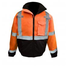 Radians SJ11QB-3ZOS-3X - SJ11QB Class3 High Visibility Weatherproof Bomber Jacket with Quilted Built-in Liner - Orange - Size