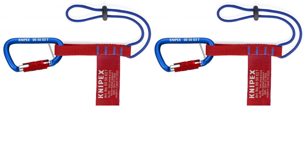 13&#34; Tool Tethering Adaptor Straps with Captive Eye Carabiner