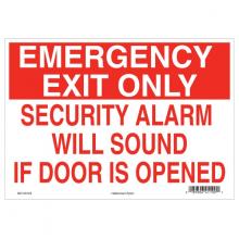 HellermannTyton 597-00124 - Emergency Exit Sign, 10" x 14", Security Alarm Will Sound If